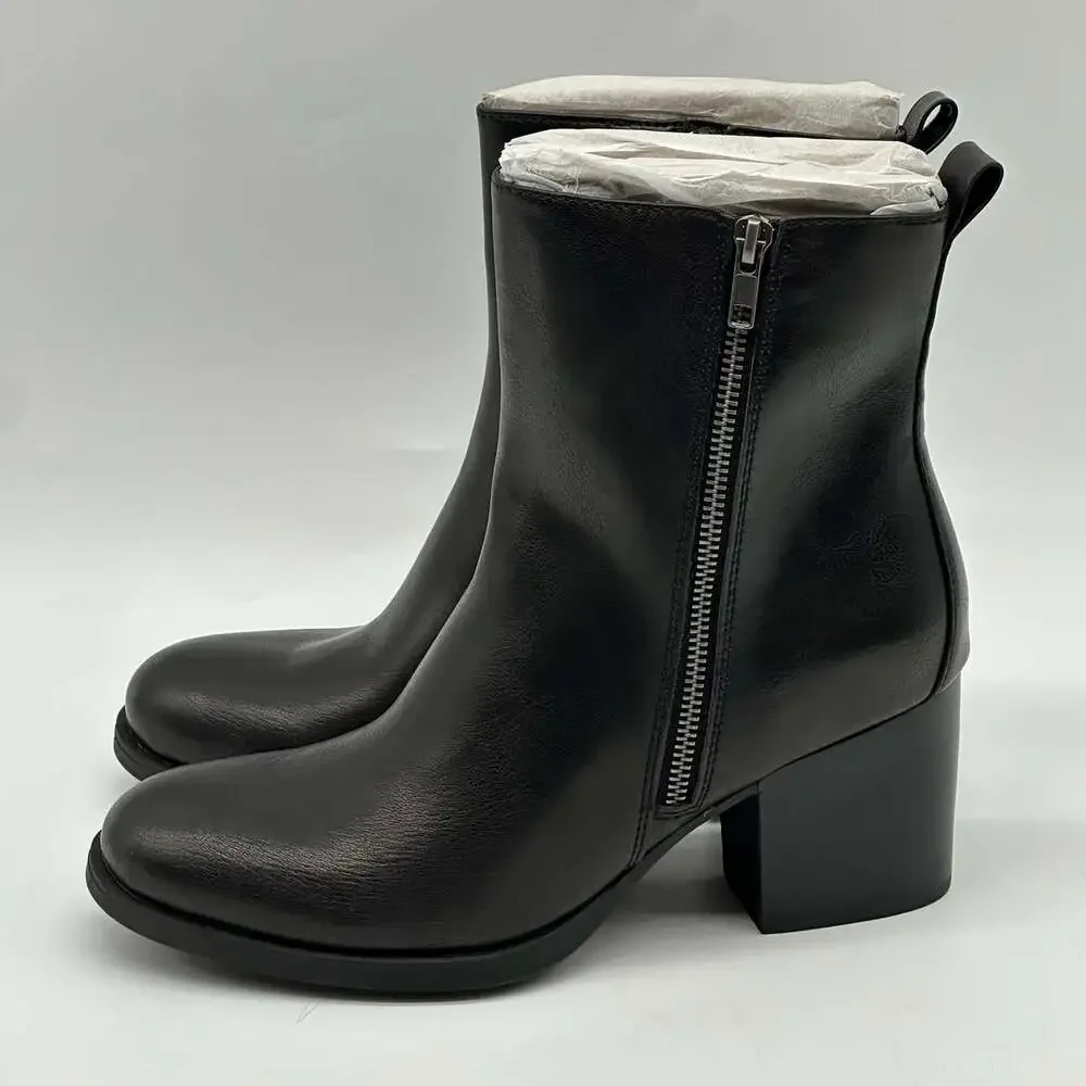 B.O.C. Born Concepts Boulder Black Faux Leather Zip-Up Bootie Women's Size 10M
